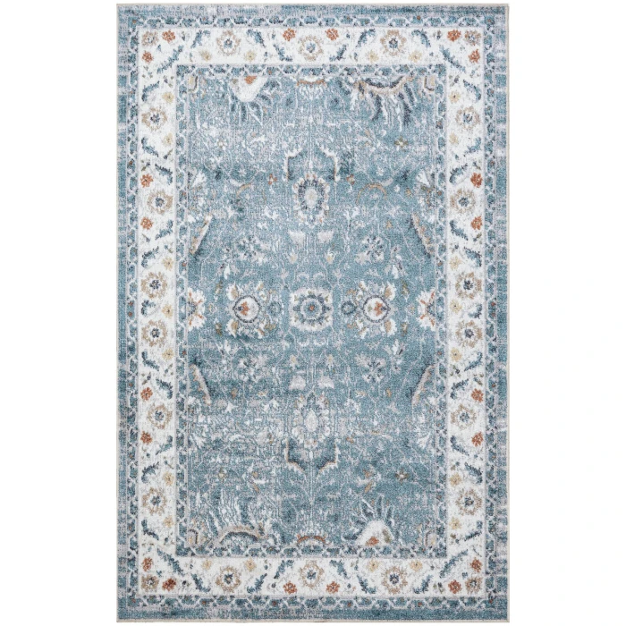 Nourison Astra Machine Washable Blue ASW20 3 ft. 3 in. x 5 ft. Rect. Rug