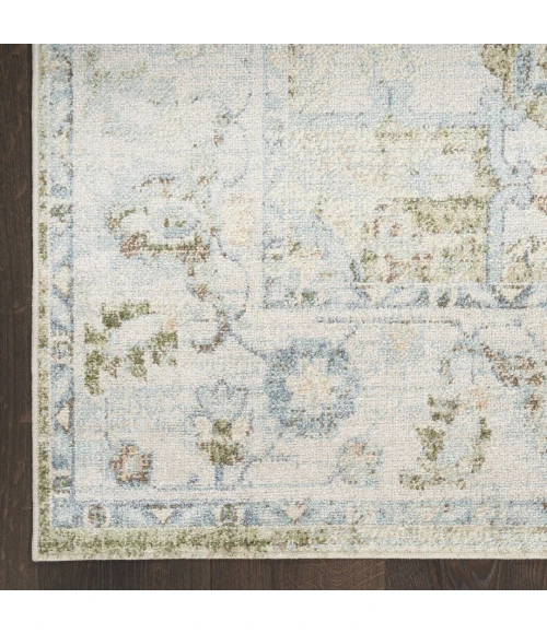 Nourison Astra Machine Washable Blue Green ASW12 10ft. x 14ft. Rect. Rug