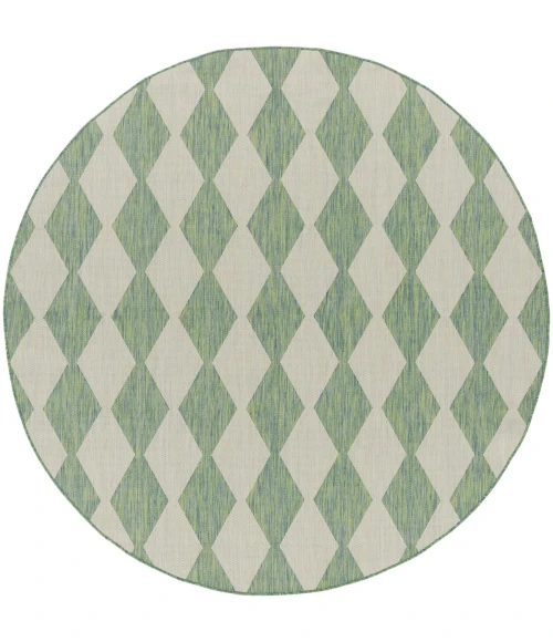 Nourison Positano Blue Green POS04 8 ft. X Round Rug