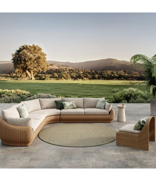 Nourison Home Courtyard Green COU01 5ft. x Round Round Rug