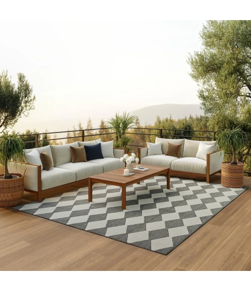Nourison Positano Charcoal POS04 6 ft. X 9 ft. Rect. Rug