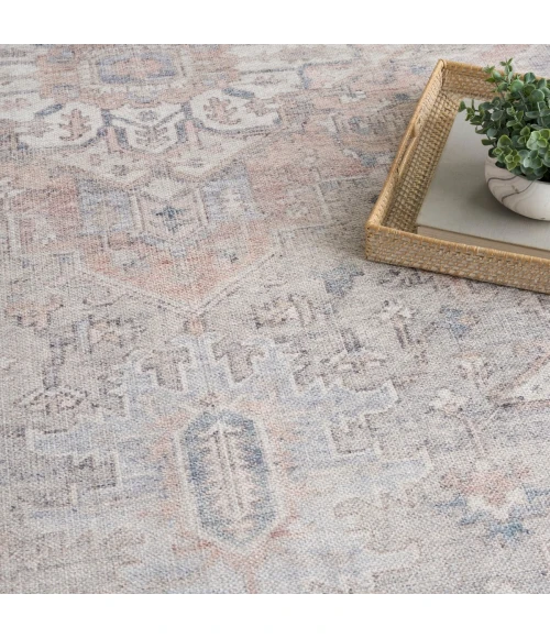 Nourison Vintage Washables Light Blue VWS07 7 ft. 10 in. X 9 ft. 10 in. Rect. Rug