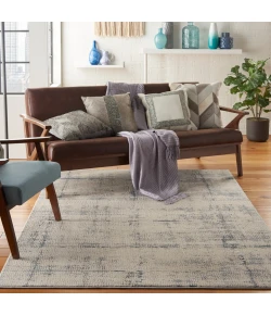 Nourison Home Rustic Textures RUS06 Ivory/Blue 3 ft. 11 in. X 5 ft. 11 in. Area Rug