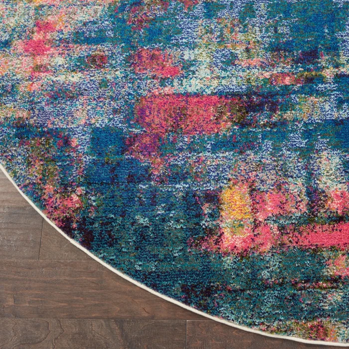 Nourison Celestial Round Area Rug CES09-Blue/Yellow