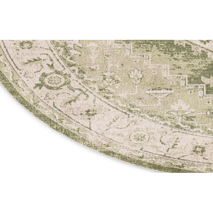 Nourison Astra Machine Washable Ivory Green ASW11 7 ft. 10 in. Round Rug