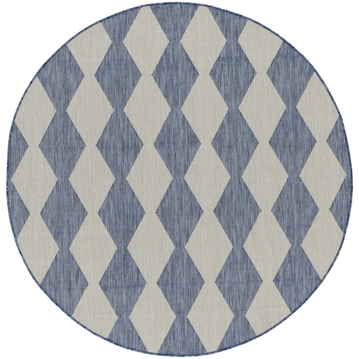 Nourison Positano Navy Blue POS04 6 ft. X Round Rug