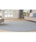 Nourison Courtyard Ivory Blue COU01 8 ft. Round Rug