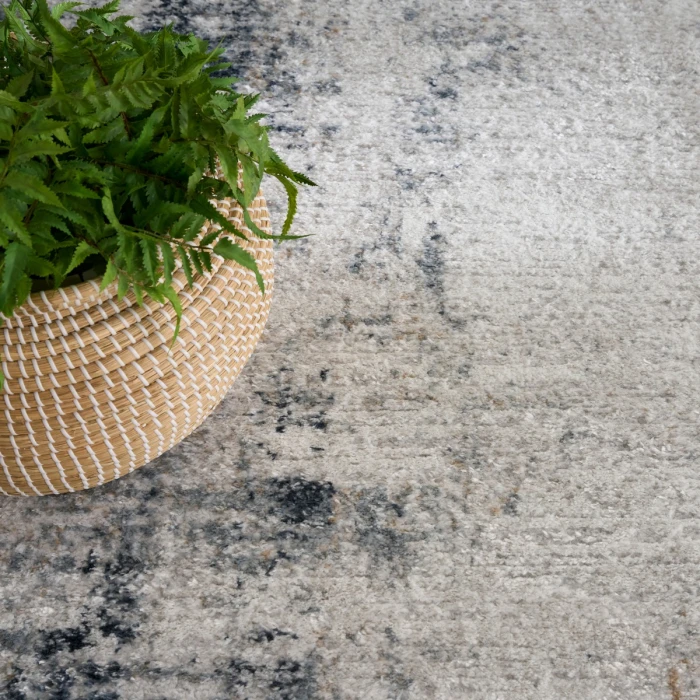 Nourison Dekor Grey Navy DEK07 4 ft. X 6 ft. Rect. Rug