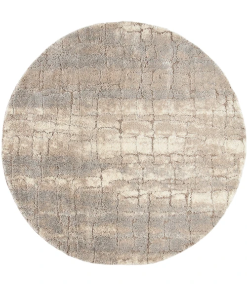 Nourison Dreamy Shag Ivory Beige DRS09 8ft. Round Rug