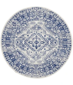 Nourison Home Whimsicle WHS15 Ivory Navy 5 ft. Round Area Rug