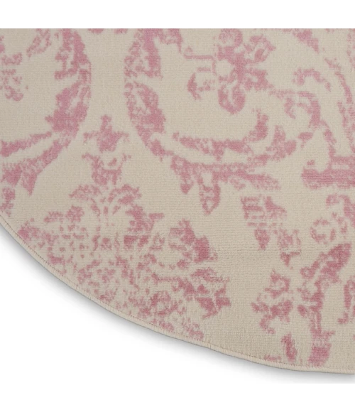 Nourison Jubilant Round Area Rug JUB09-Ivory/Pink
