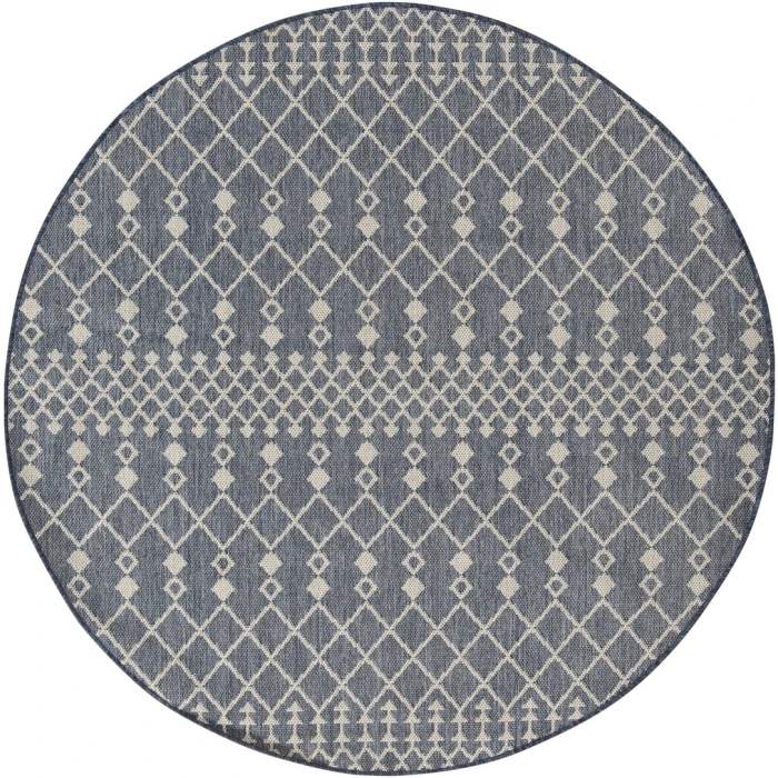 Nourison Positano Navy Blue POS02 6ft. Round Rug