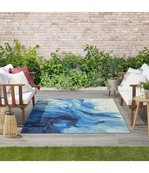 Nourison Home Color Splash Blue CSP09 5ft.3in. x 7ft.3in. Rect. Rug
