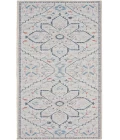 Nicole Curtis Machine Washable Series 1 Ivory Blue SR110 2 ft. X 6 ft. Rectangle Rug