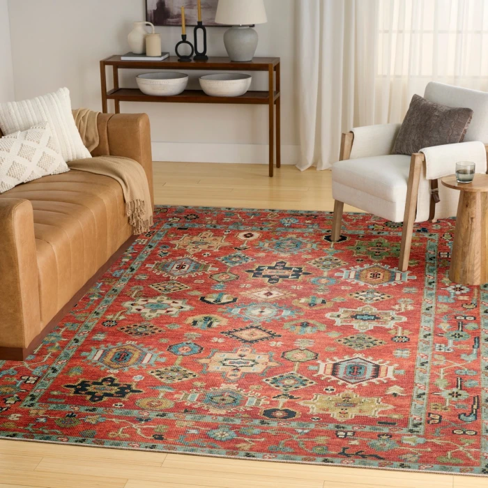Nourison Vintage Washables Rust Multicolor VWS12 9 ft. X 12 ft. Rect. Rug
