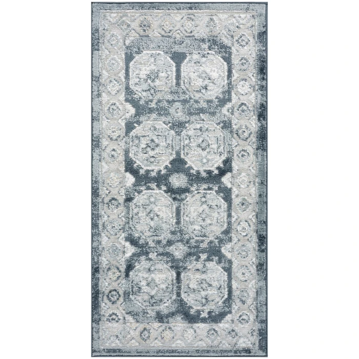 Nourison Dekor Grey Navy DEK01 2 ft. X 4 ft. Rect. Rug
