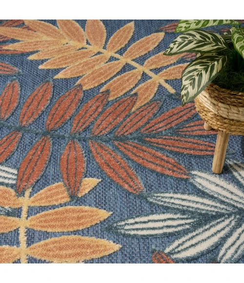 Nourison Aloha Blue Rose ALH18 5 ft. 3 in. X 7 ft. 5 in. Rect. Rug