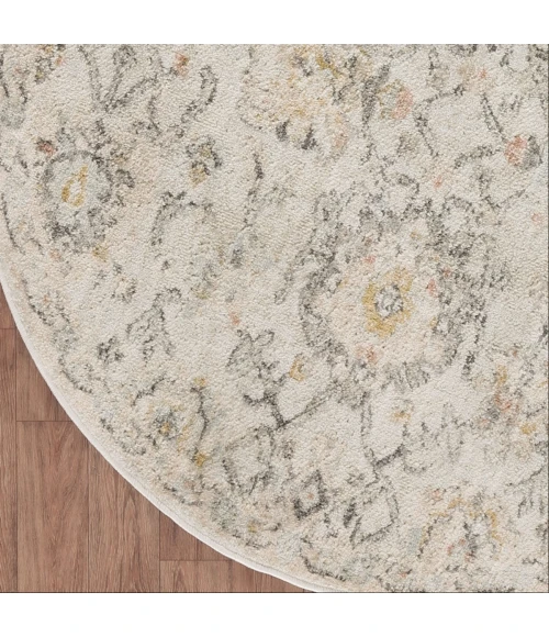 Nourison Oushak Home Grey OUS01 4 ft. X Round Rug