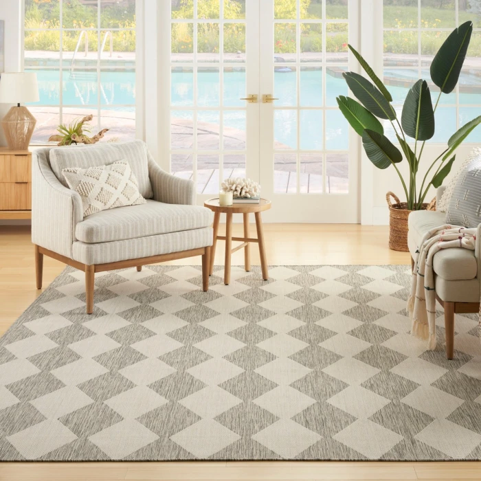Nourison Positano Light Grey POS04 5 ft. X 7 ft. Rect. Rug