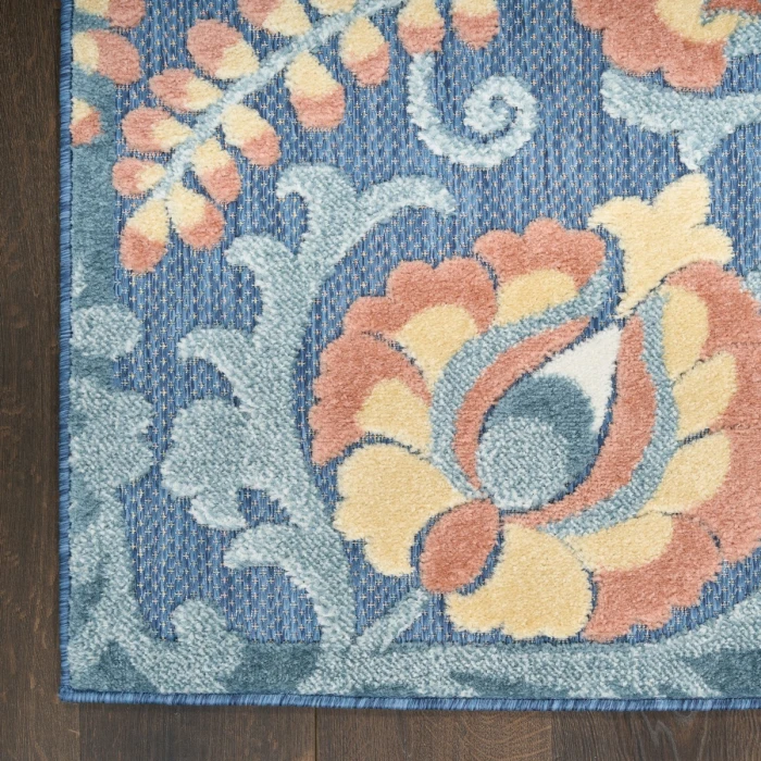 Nourison Aloha Blue Rose ALH17 5 ft. 3 in. X 7 ft. 5 in. Rect. Rug