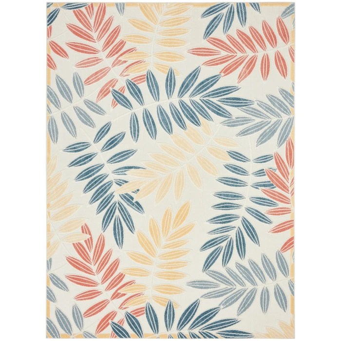 Nourison Aloha Ivory Blue ALH18 9 ft. X 12 ft. Rect. Rug