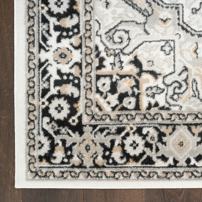Nourison Dekor Ivory Charcoal DEK08 7 ft. 10 in. x 9 ft. 10 in. Rect. Rug