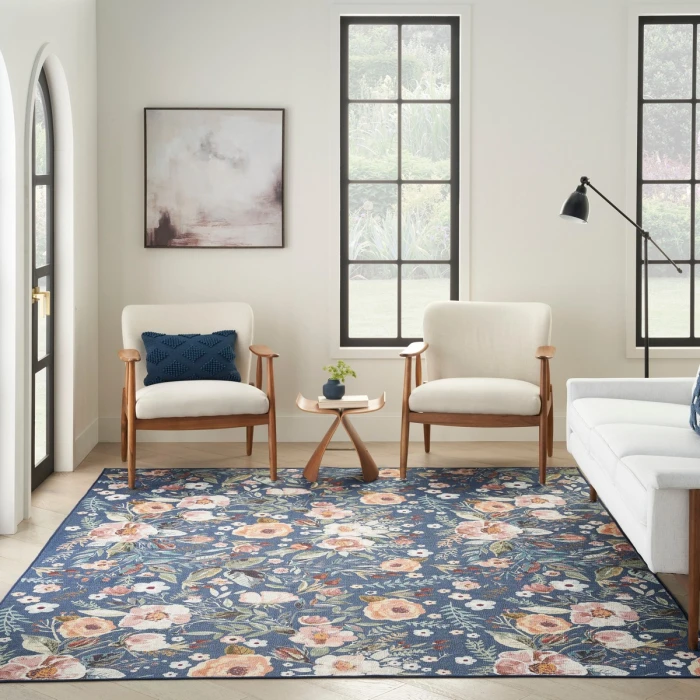 Nourison Nourison Washables Navy Multicolor NWB01 9 ft. 2 in. X 12 ft. Rect. Rug