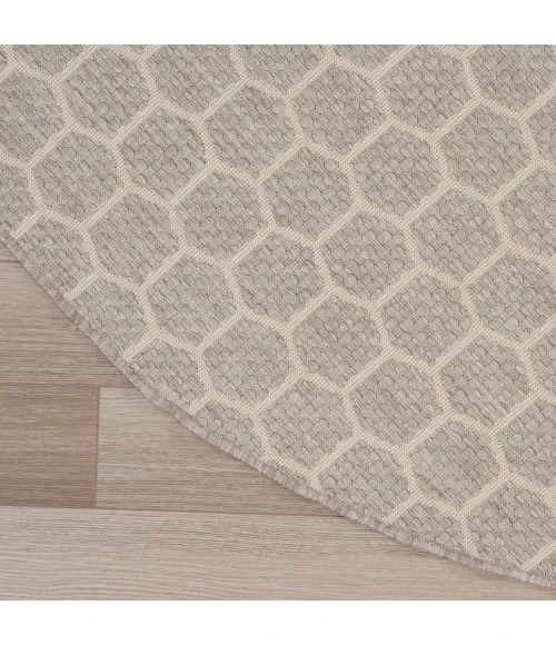 Nourison Twist Reversible Grey TWS01 8 ft. X Round Rug