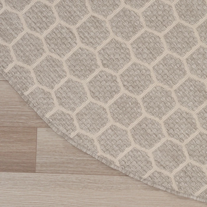 Nourison Twist Reversible Grey TWS01 8 ft. X Round Rug