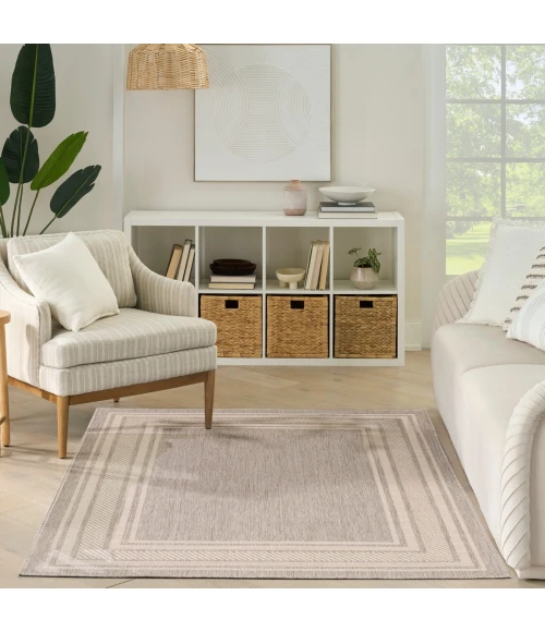 Nourison Horizon Indoor/Outdoor Grey HOZ03 4 ft. X 6 ft. Rect. Rug