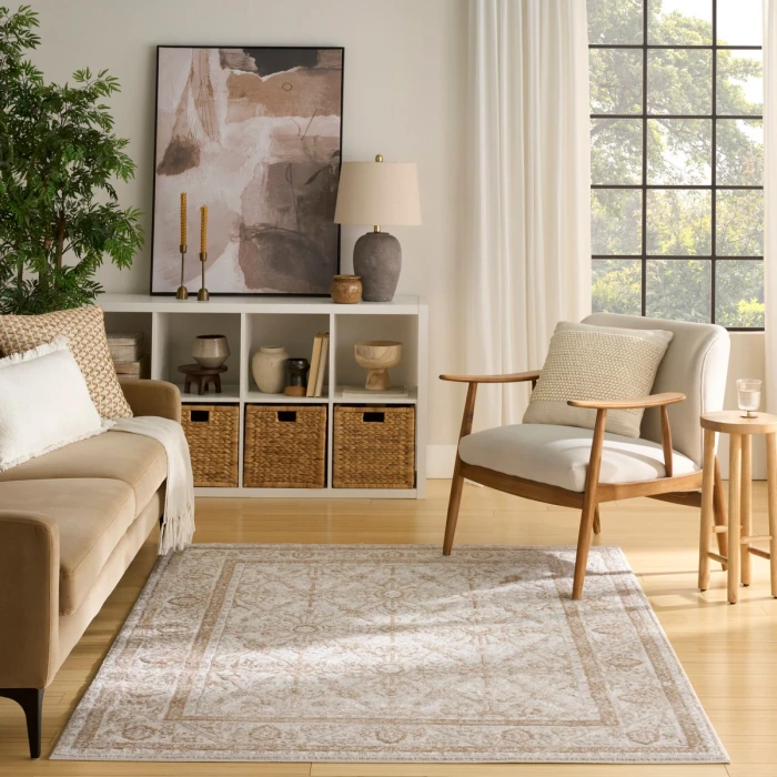 Nourison Dekor Cream Beige DEK03 5 ft. 3 in. X 7 ft. Rect. Rug