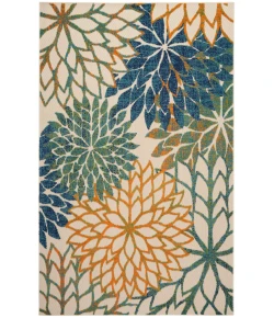 Nourison Home Aloha ALH05 Blue Green 5 ft. 3 in. X 7 ft. 5 in. Area Rug