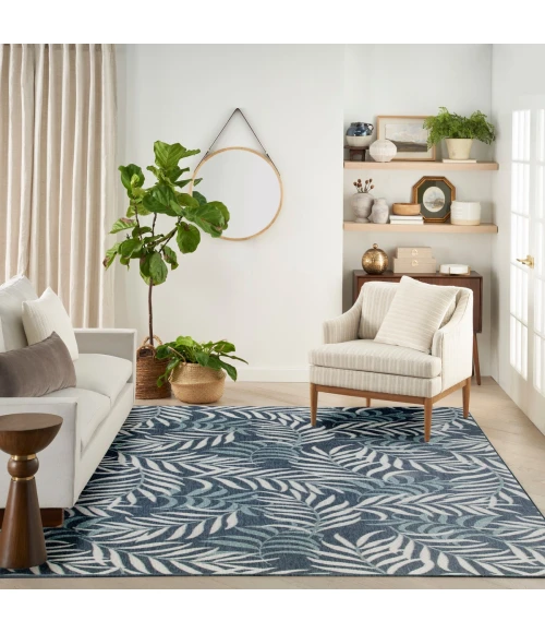 Nourison Garden Oasis Navy GOA01 10 ft. X 14 ft. Rect. Rug