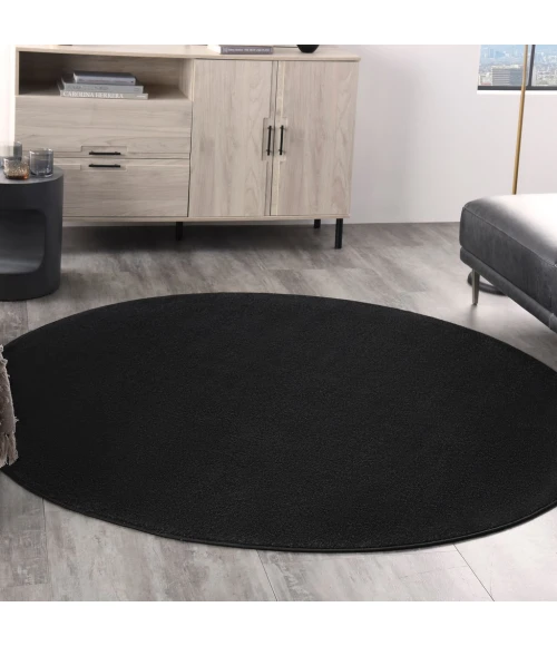 Nourison Essentials Black Area Rug NRE01-Black