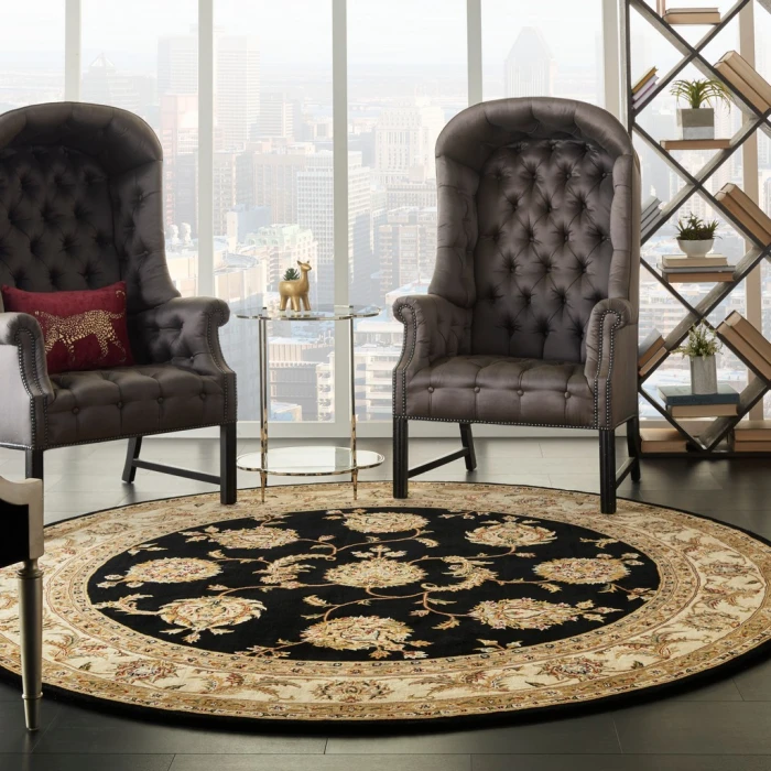 Nourison 2000 Round Area Rug 2022-Black
