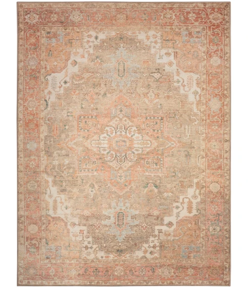 Nourison Vintage Washables Coral Taupe VWS07 7 ft. 10 in. X 9 ft. 10 in. Rect. Rug