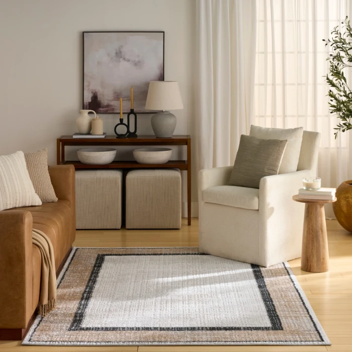 Nourison Dekor Grey Charcoal DEK06 4 ft. X 6 ft. Rect. Rug