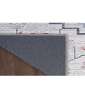 Nicole Curtis Machine Washable Series 1 Ivory Blue SR110 2 ft. 2 in. X 10 ft. Rectangle Rug