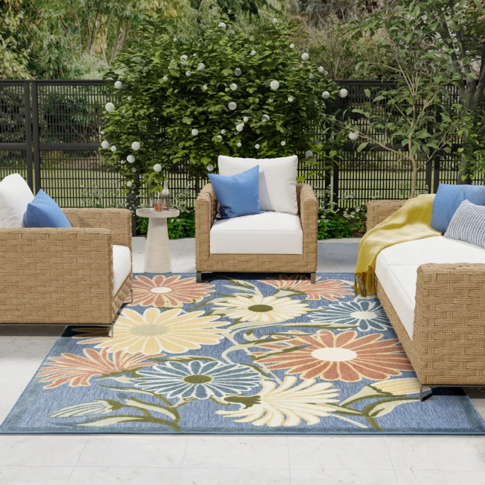 Nourison Aloha Blue Sage ALH33 7 ft. 10 in. X 10 ft. 6 in. Rect. Rug