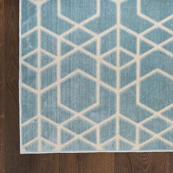 Nourison Washable Charm Blue Ivory WCH01 4 ft. X 6 ft. Rect. Rug