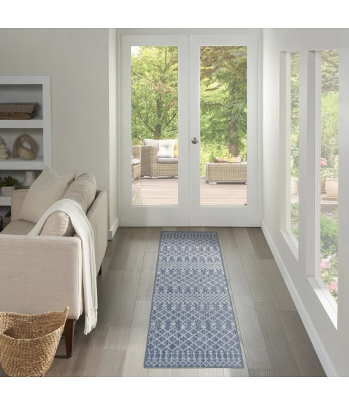 Nourison Positano Navy Blue POS02 2ft.2in. x 8ft. Rect. Rug