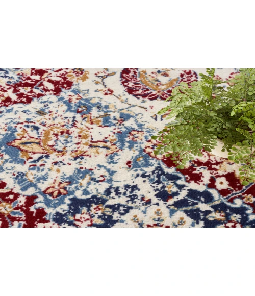 Nourison Grafix Blue Multicolor GRF31 4 ft. Round Rug