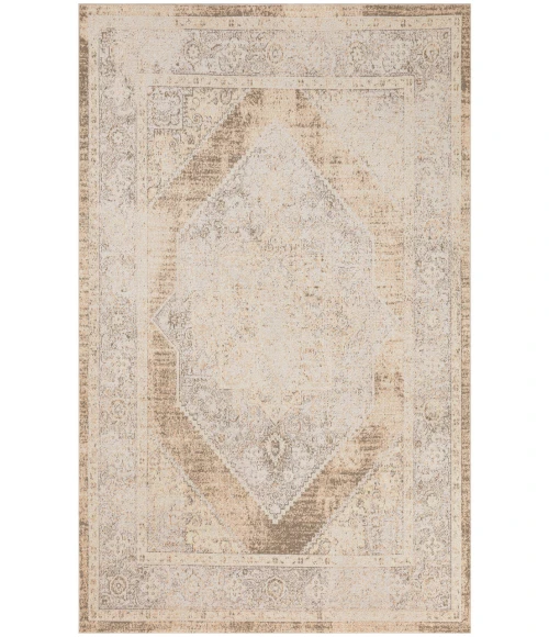 Nourison Astra Machine Washable Beige ASW13 4 ft. X 6 ft. Rectangle Rug