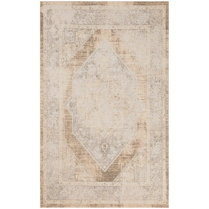 Nourison Astra Machine Washable Beige ASW13 4 ft. X 6 ft. Rectangle Rug