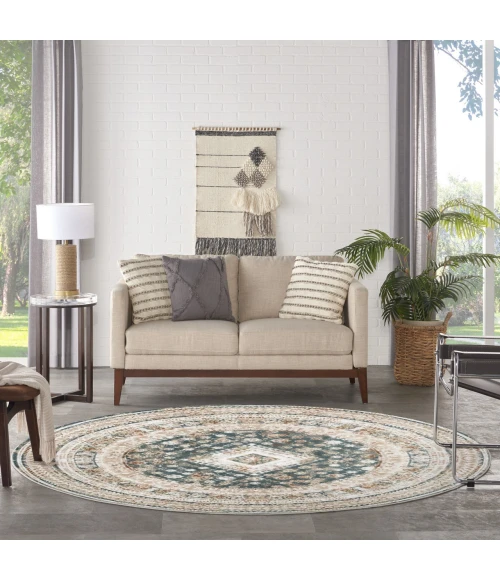 Nourison Home Thalia Blue THL04 7’10” x Round Round Rug