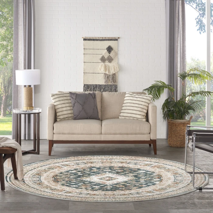 Nourison Home Thalia Blue THL04 7’10” x Round Round Rug