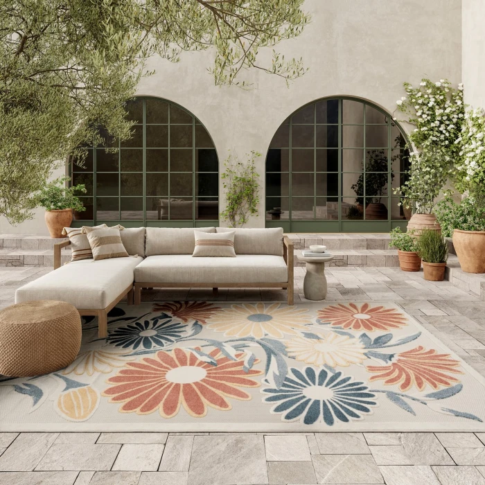 Nourison Aloha Ivory Rose ALH33 7 ft. 10 in. X 10 ft. 6 in. Rect. Rug