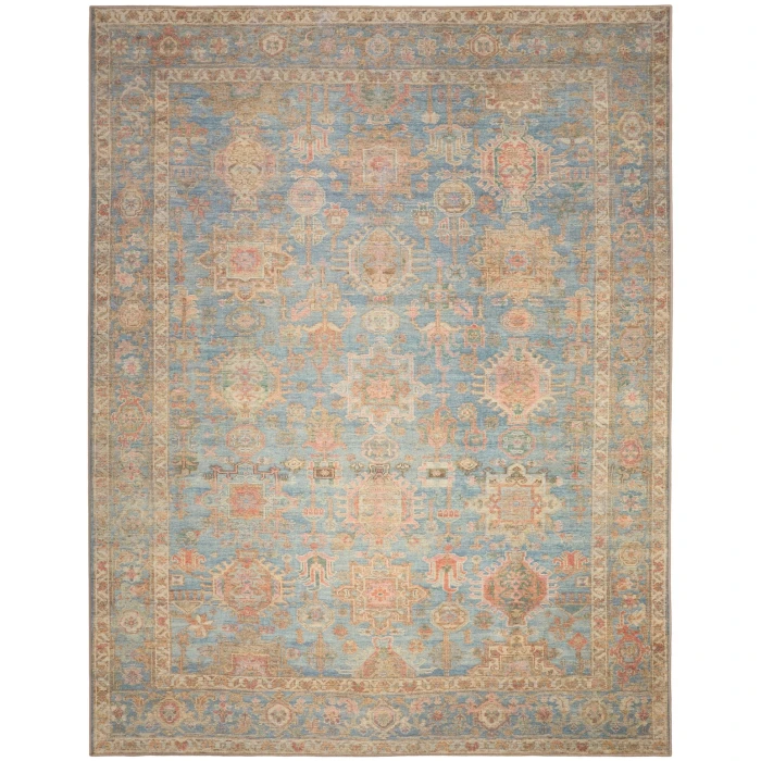 Nourison Vintage Washables Navy Multicolor VWS10 7 ft. 10 in. X 9 ft. 10 in. Rect. Rug