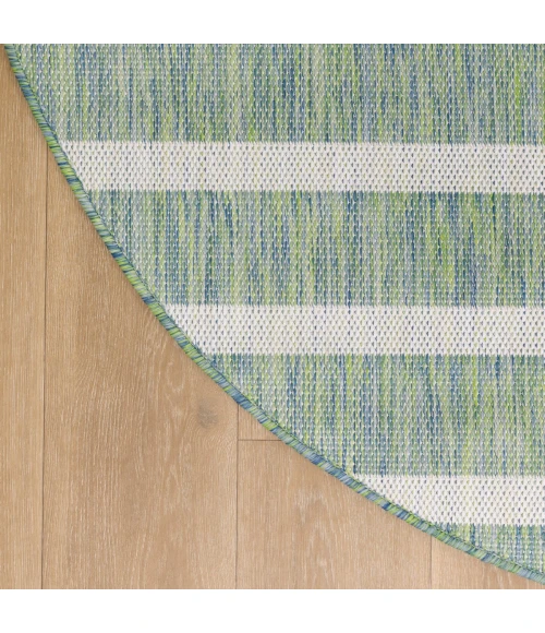 Nourison Positano Blue Green Ivory POS03 8 ft. X Round Rug