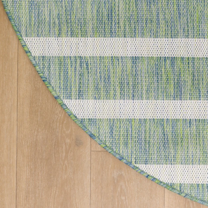 Nourison Positano Blue Green Ivory POS03 8 ft. X Round Rug